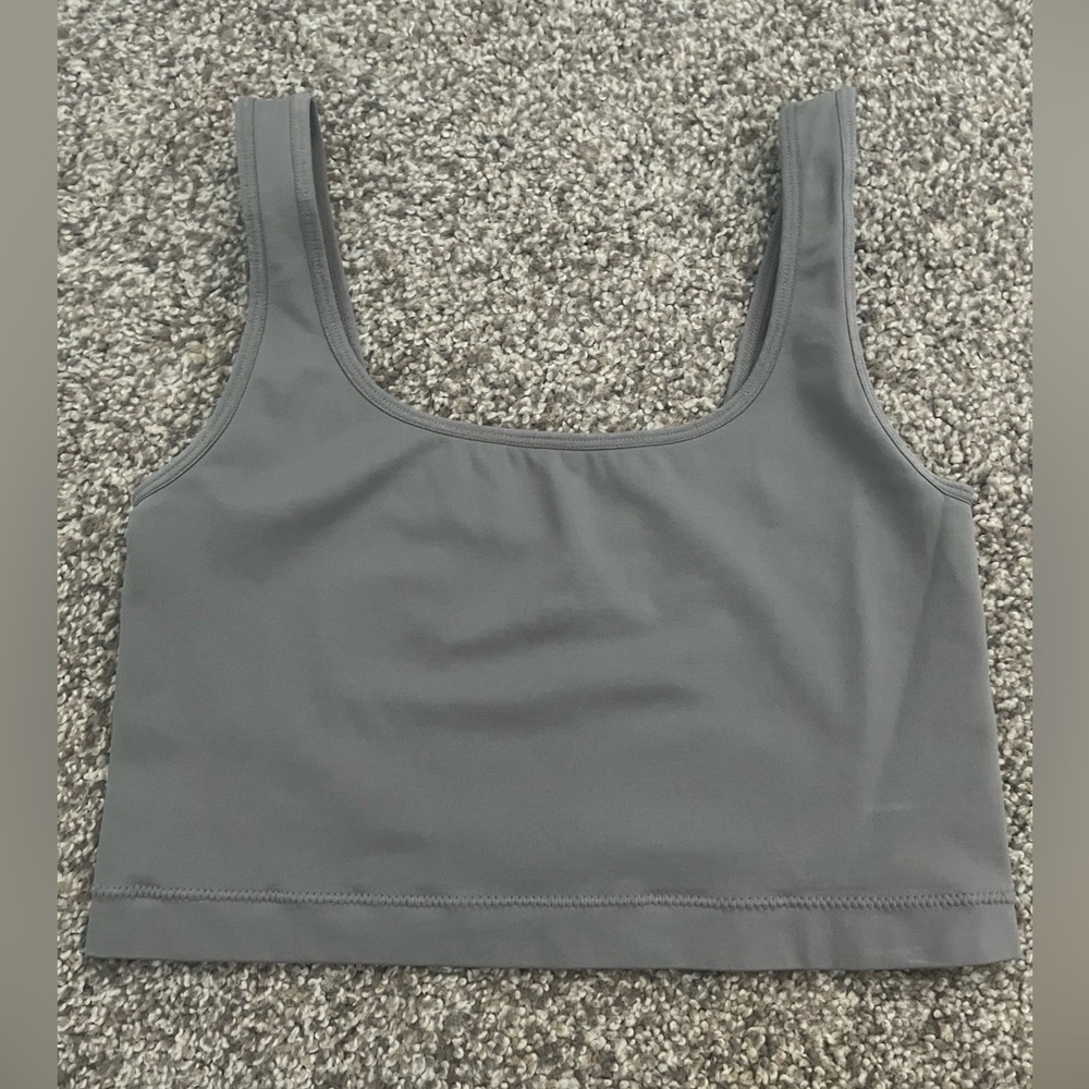 Grey Cropped Tank Top